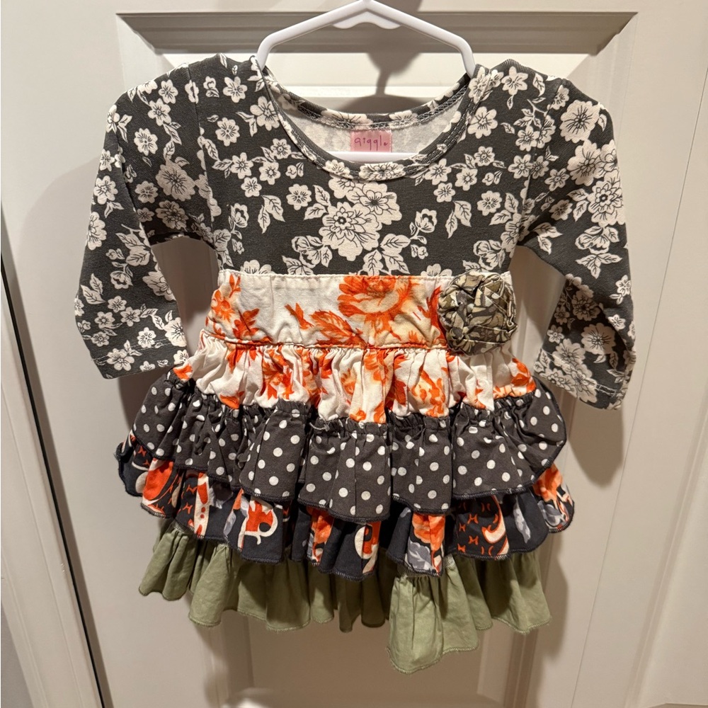 Giggle Moon Black and White Floral Dress